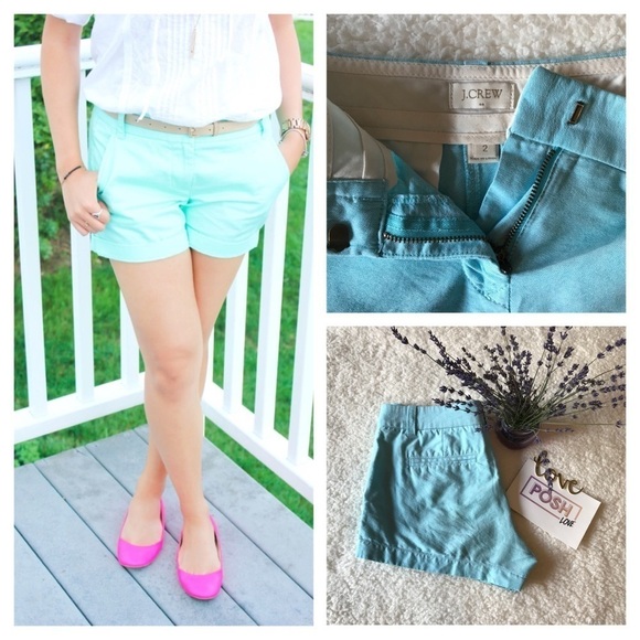 J. Crew Mint Cargo Shorts - Picture 1 of 8